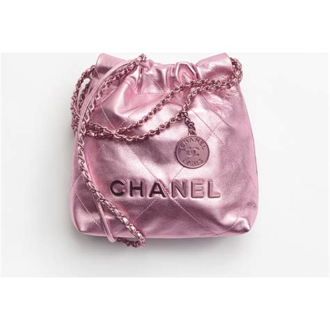 chanel 22 mini pink|Chanel 22 mini handbag, Metallic lambskin & lacquered metal , .